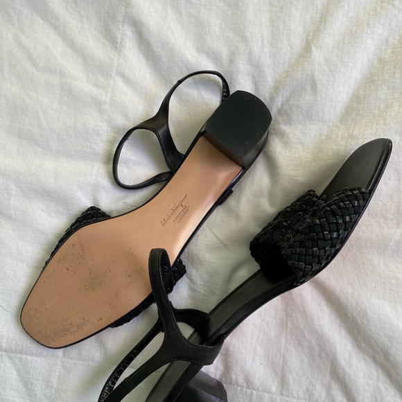 Salvatore Ferragamo Leather Black Dress Sandals - Picture 4 of 6